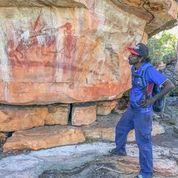 Австралиец Десмонд Линдси  впервые видит наскальные рисунки своих предков. Источник: Mimal Land Management Aboriginal Corporation (MLMAC)