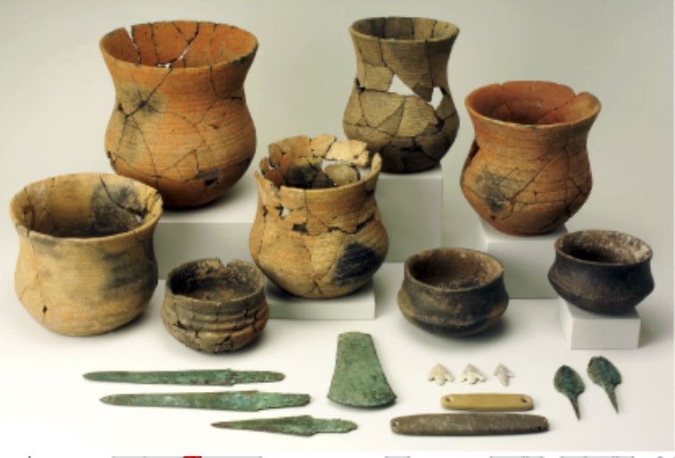 Предметы из захоронения комплекса колоковидных кубков из La Sima III. Музей Нумантино.