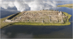 Общий вид крепости Пор-Бажин на озере Тере-Холь (Тува).