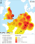 Карта (hot spot анализ) частоты практики простого погребения в Западной Европе (из статьи Brownlee, 2021).